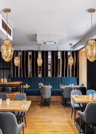 Lampada Soffitto 3000K Ambra in Vetro Placcato - Illuminazione Calda e Raffinata per Casa e Negozio enzoled