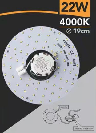 ircolina led 2835 modulo neon circolare 22 watt 265 volt ricambio neon per plafoniere luce calda fredda naturale enzoled