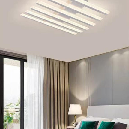 Lampada da Soffitto Decorativa Bianca 55W 4000K, Materiale Ferro Verniciato e Acrilico, Illuminazione Neutra per Casa e Salotto enzoled