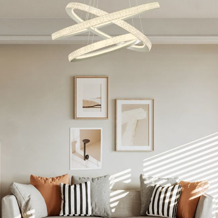 Lampadario da Soffitto 132W 3000K, Design Moderno Bianco con Materiali Compositi - Ideale per Sala e Negozio enzoled