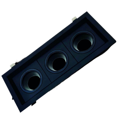 Supporto Portafaretto Recesso Nero 3XGU10 in Alluminio+Metallo+PC per Lampade LED enzoled
