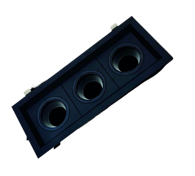 Supporto Portafaretto Recesso Nero 3XGU10 in Alluminio+Metallo+PC per Lampade LED enzoled