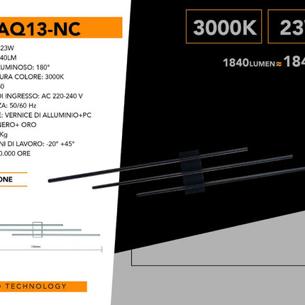 APPLIQUE DA MURO/23W/3000K - enzoled