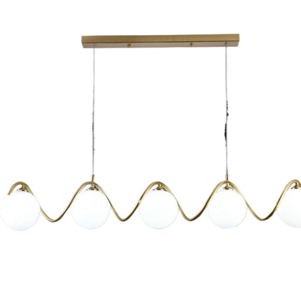 LAMPADARIO A SOSPENSIONE DA SOFFITTO TWISTER CON 5 SFERE IN VETRO ATTACCHI PER LAMPADINE G9 enzoled