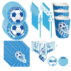 Tema Calcio Stoviglie per Feste 145 Pezzi Forniture per Decorazioni Compleanno Calcio Addobbi Compleanno Bambino Include Inviti Piatti Tovaglia Bicchieri Tovaglioli Decorazioni -24 Ospiti - enzoled