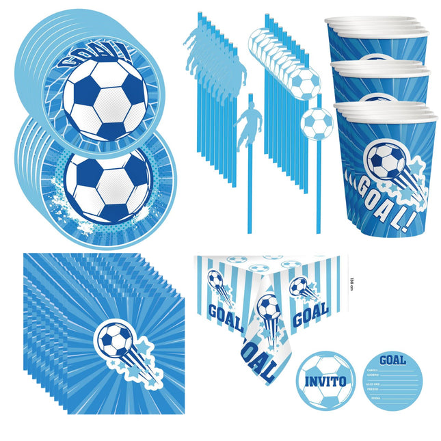 Tema Calcio Stoviglie per Feste 145 Pezzi Forniture per Decorazioni Compleanno Calcio Addobbi Compleanno Bambino Include Inviti Piatti Tovaglia Bicchieri Tovaglioli Decorazioni -24 Ospiti - enzoled