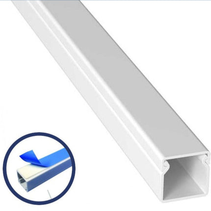 10 PEZZI CANALINA PASSACAVI CON BIADESIVO IN PVC DI COLORE BIANCO LUNGHEZZA 2 METRI 10X10MM