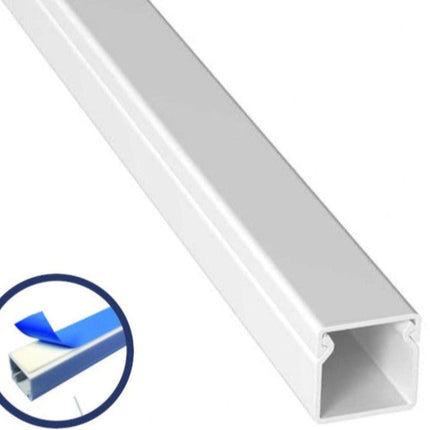 10 Pezzi Canalina Passacavi 16x16mm con Biadesivo – PVC Bianco, 2 Metri ciascuna enzoled