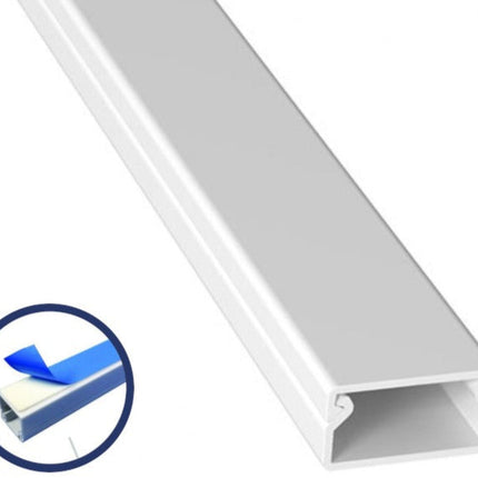 10 Pezzi Canalina Passacavi 30x15mm con Biadesivo – PVC Bianco, Lunghezza 2 Metri enzoled