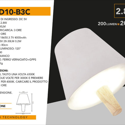 Paralume a led a tappo per bottiglie lampada touch decorativa a tripla colorazione di luce ricaricabile enzoled