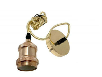 Lampadario sospensione metallo oro - adatto a lampadine E27, design elegante per interni enzoled