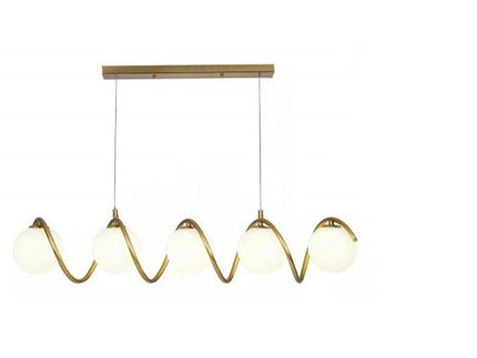 LAMPADARIO A SOSPENSIONE DA SOFFITTO TWISTER CON 5 SFERE IN VETRO ATTACCHI PER LAMPADINE G9 enzoled