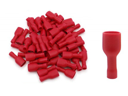 50 Terminali Capicorda Femmina Isolati FDFD1.25-250 Rossi per Cavi 0.5-1.5mm² – Connettori Elettrici enzoled