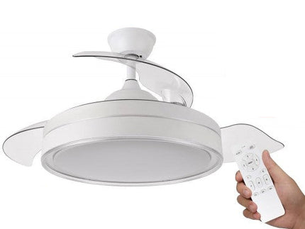 Ventilatore LED Universo 30W - 40W Lampada LED 3IN1, Cambia Colore, Telecomando per Illuminazione e Raffreddamento enzoled