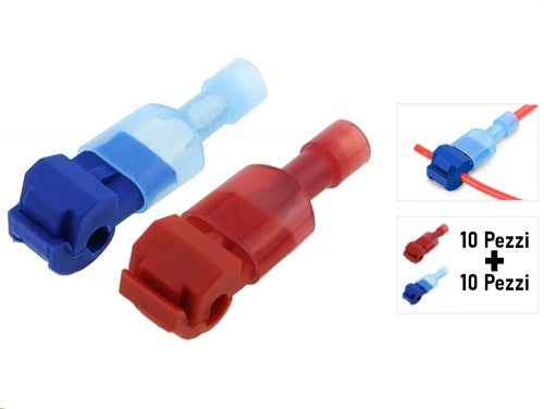 20 Connettori Giunzione Rubacorrente Isolati per Cavi 0.5-1.0mm² e 0.75-2.5mm² – Connessioni Elettriche Sicure enzoled
