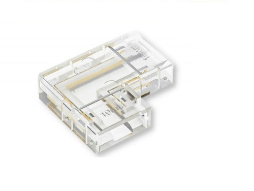 10 Connettori Angolari Trasparenti 2 Pin per Striscia LED Monocolore 10mm – Giunzione a 90° Senza Saldature enzoled