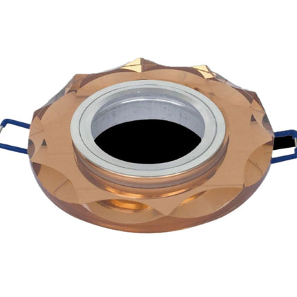 Supporto GU10 in Alluminio e Vetro Caffè 60mm Tondeggiante per Lampade LED enzoled