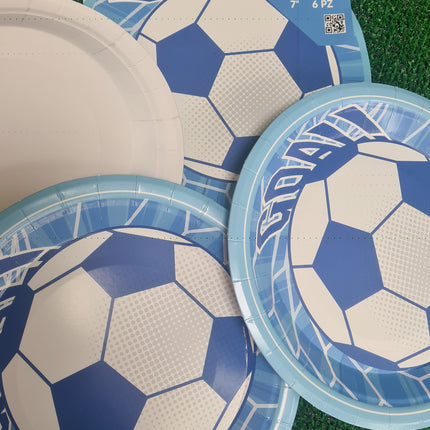 Tema Calcio Stoviglie per Feste 145 Pezzi Forniture per Decorazioni Compleanno Calcio Addobbi Compleanno Bambino Include Inviti Piatti Tovaglia Bicchieri Tovaglioli Decorazioni -24 Ospiti - enzoled