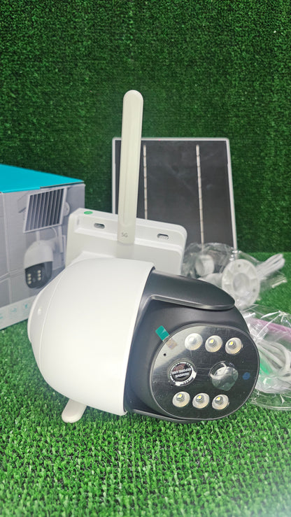 Telecamera di sorveglianza wi fi con pannello solare 4G videocamera da esterno PTZ IP65 - enzoled