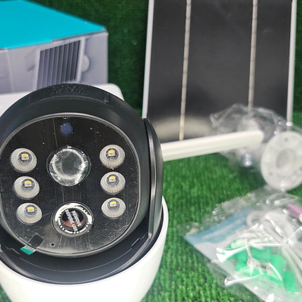 Telecamera di sorveglianza wi fi con pannello solare 4G videocamera da esterno PTZ IP65 - enzoled