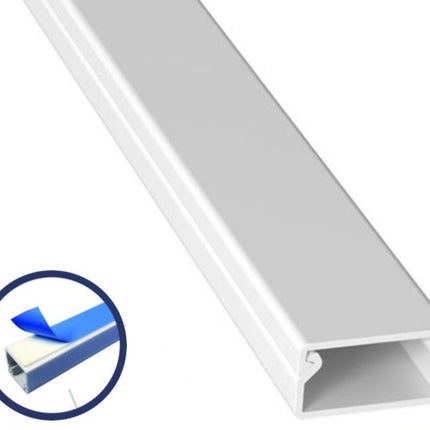 10 Pezzi Canalina Passacavi 20x10mm con Biadesivo – PVC Bianco, Lunghezza 2 Metri enzoled