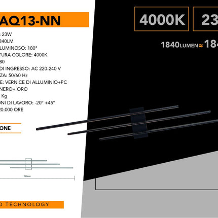 APPLIQUE DA MURO/23W/4000K - enzoled