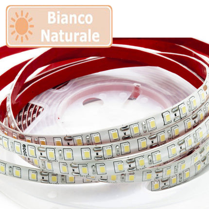 Striscia led 2835 strip flessibile da 5 metri bobina adesiva 600 led smd per interno e esterno IP55 enzoled