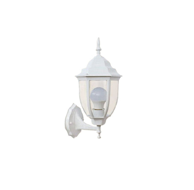 LAMPADA LANTERNA FARETTO DA MURO APPLIQUE DA GIARDINO E27 DA ESTERNO IP45 BIANCO enzoled