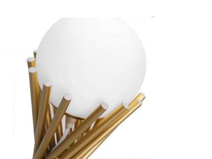 LAMPADA DA TAVOLO TUBOLARE IN BRONZO E SFERA IN VETRO ATTACCO PER LAMPADINA G9 enzoled