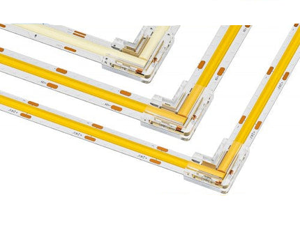 10 Connettori Angolari Trasparenti 2 Pin per Striscia LED Monocolore 10mm – Giunzione a 90° Senza Saldature enzoled