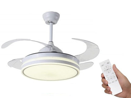 Ventilatore LED Universo 30W - 40W Lampada LED 3IN1, Cambia Colore, Telecomando per Illuminazione e Raffreddamento enzoled