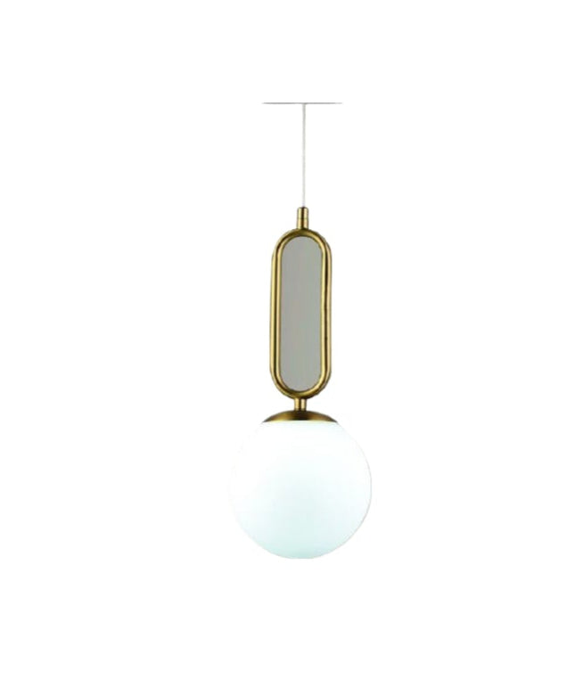 LAMPADARIO A SOSPENSIONE DA SOFFITTO OVALE IN BRONZO E SFERA IN VETRO ATTACCO PER LAMPADINA G9 enzoled