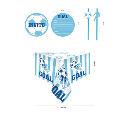 Tema Calcio Stoviglie per Feste 145 Pezzi Forniture per Decorazioni Compleanno Calcio Addobbi Compleanno Bambino Include Inviti Piatti Tovaglia Bicchieri Tovaglioli Decorazioni -24 Ospiti - enzoled
