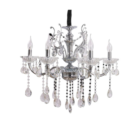 Lampadario da Soffitto Cristallo 3000K, Design Moderno con Vetro Argentato - Perfetto per Interni Eleganti enzoled