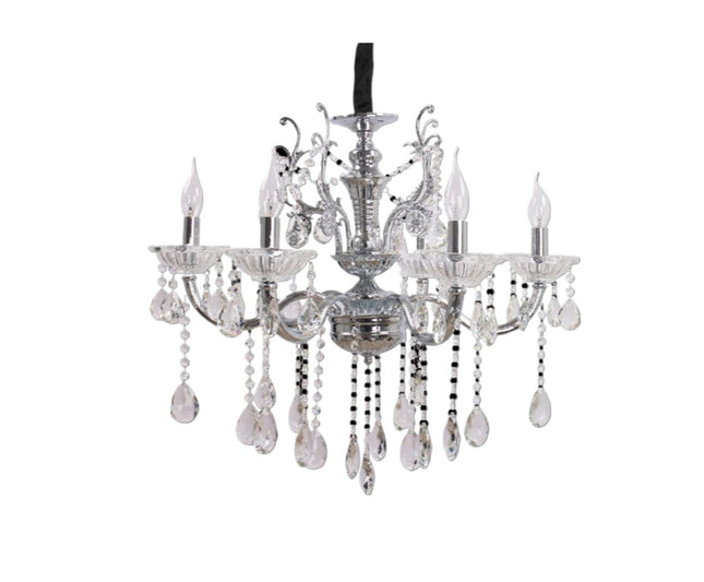 Lampadario da Soffitto Cristallo 3000K, Design Moderno con Vetro Argentato - Perfetto per Interni Eleganti enzoled