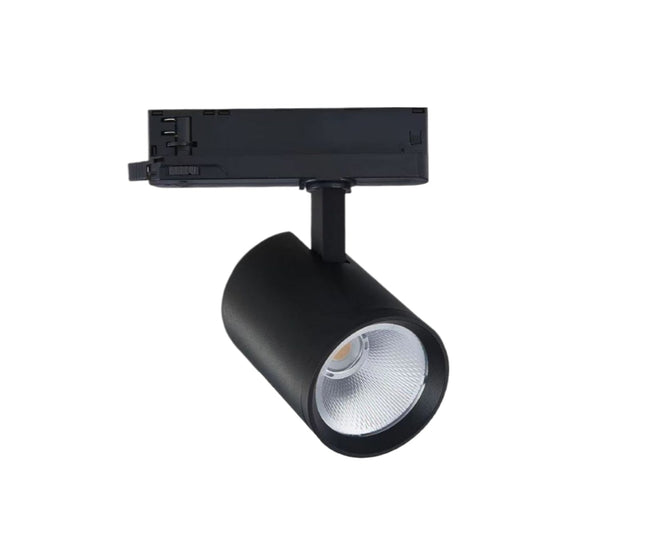 "Faretto Trifase Binario 40W - 4000K - 38° - Alluminio + Vetro - Illuminazione Commerciale Professionale enzoled