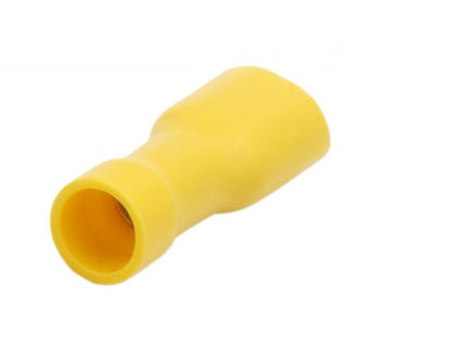 50 Terminali Capicorda Femmina Isolati FDFD5.5-250 Gialli per Cavi 4-6mm² – Connettori Elettrici Faston enzoled