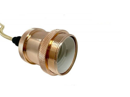 Lampadario sospensione metallo oro - adatto a lampadine E27, design elegante per interni enzoled