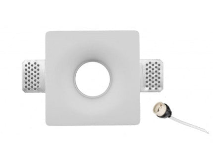 UNIVERSO PORTAFARETTO QUADRATO DA INCASSO IN GESSO VERNICIABILE PER LAMPADINE GU10 MR16 enzoled