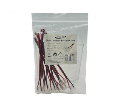 10 Connettori Alimentazione 2 Pin per Striscia LED Monocolore 10mm – Collegamento Rapido Senza Saldatura enzoled