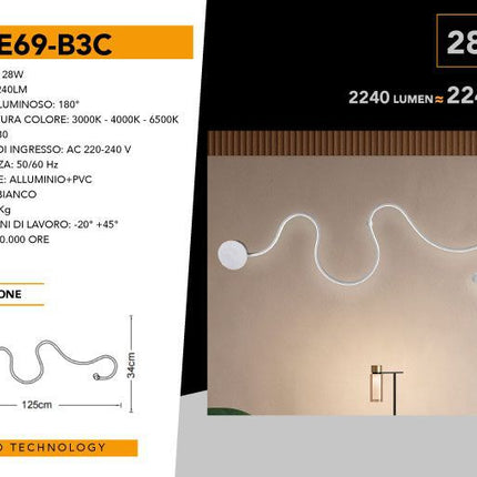 APPLIQUE DA MURO/28W/3000K-6500 - enzoled