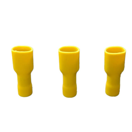 50 Terminali Capicorda Femmina Isolati FDFD5.5-250 Gialli per Cavi 4-6mm² – Connettori Elettrici Faston enzoled