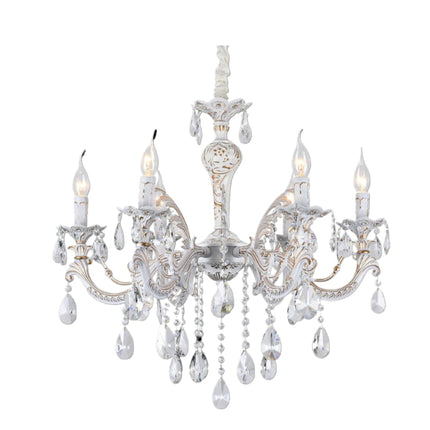 Lampadario da soffitto 6xE14 - Alluminio + Vetro, luce soffusa elegante enzoled