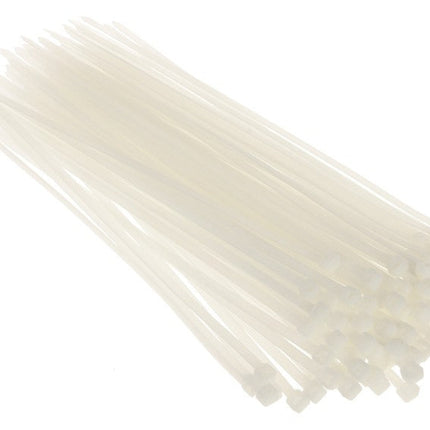 100 Fascette Serracavo Autobloccanti Nylon Bianco 4.8x200mm – Resistenti per Fissaggio Cavi e Cablaggi enzoled