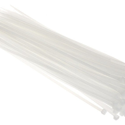 100 Fascette Serracavo Autobloccanti 4.8x350mm in Nylon Bianco – Resistenti per Fissaggio Cavi e Cablaggi enzoled
