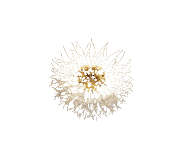 Lampadario da soffitto oro 9XG9DT - Alluminio + Cristallo, luce riflessa lussuosa enzoled