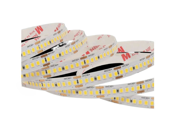 Strisce LED 24V 3000K (luce calda) - 5m 240 LED/m, PVC nudo - Fascia continua ad alta densità enzoled