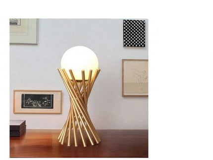 LAMPADA DA TAVOLO TUBOLARE IN BRONZO E SFERA IN VETRO ATTACCO PER LAMPADINA G9 enzoled