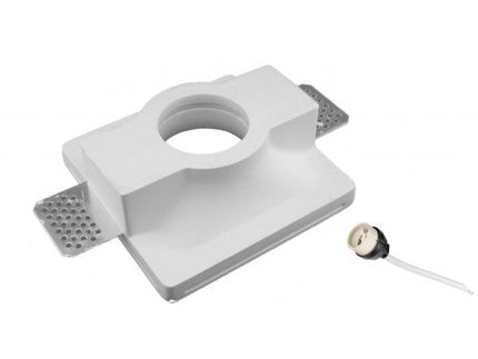 UNIVERSO PORTAFARETTO QUADRATO DA INCASSO IN GESSO VERNICIABILE PER LAMPADINE GU10 MR16 enzoled