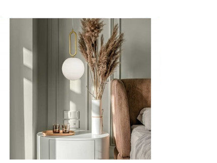 LAMPADARIO A SOSPENSIONE DA SOFFITTO OVALE IN BRONZO E SFERA IN VETRO ATTACCO PER LAMPADINA G9 enzoled